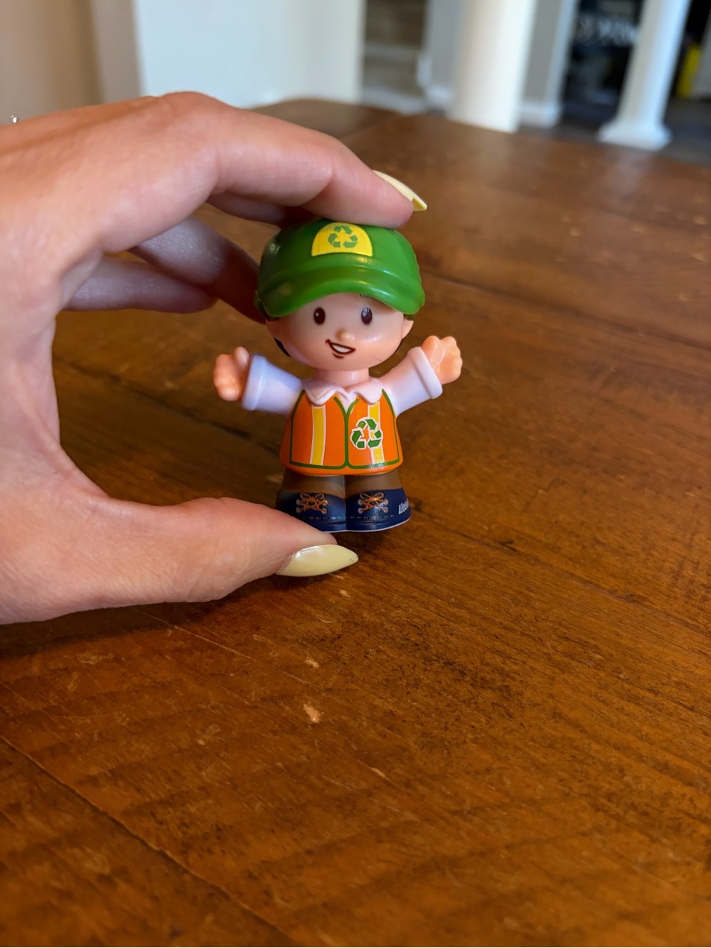 Fisher Price Little People recycling sanitation worker as is